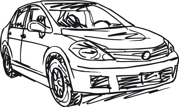 Skizze eines Autos. Vektorillustration — Stockvektor