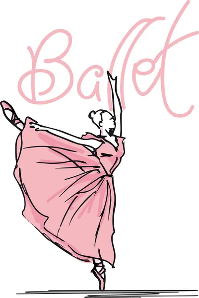 Boceto de bailarina de ballet. Ilustración vectorial — Archivo Imágenes Vectoriales