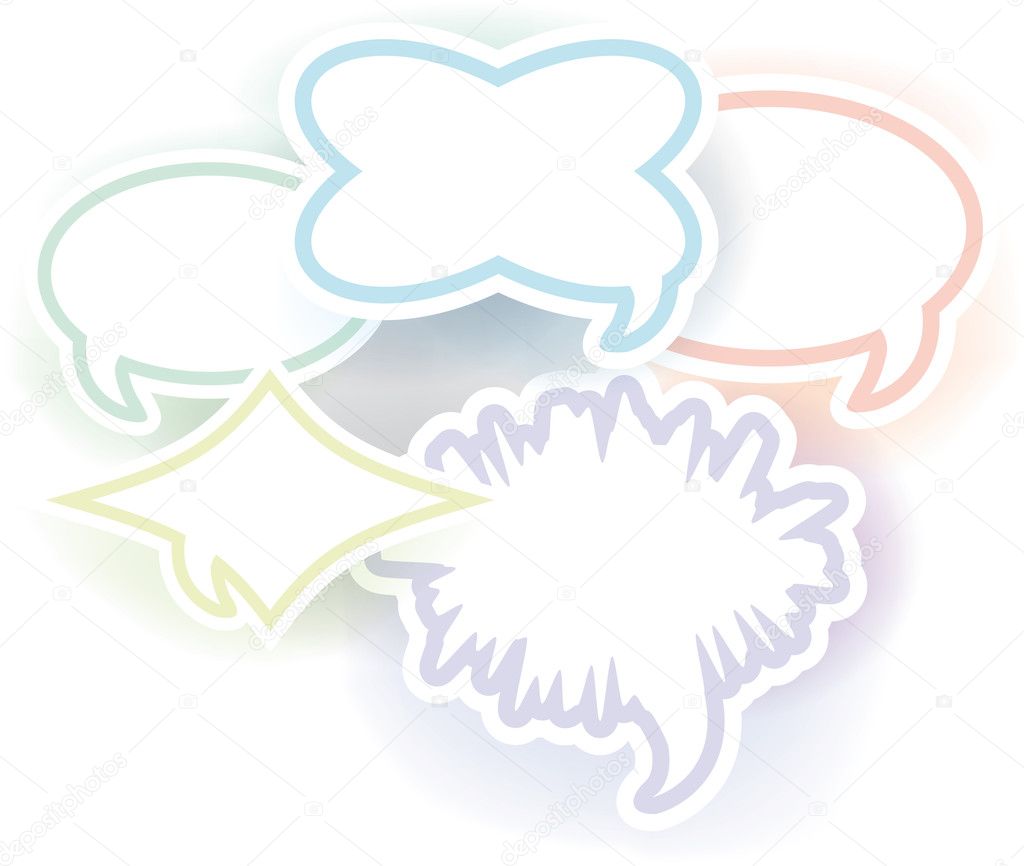 Speech and thought bubbles, vector illustration