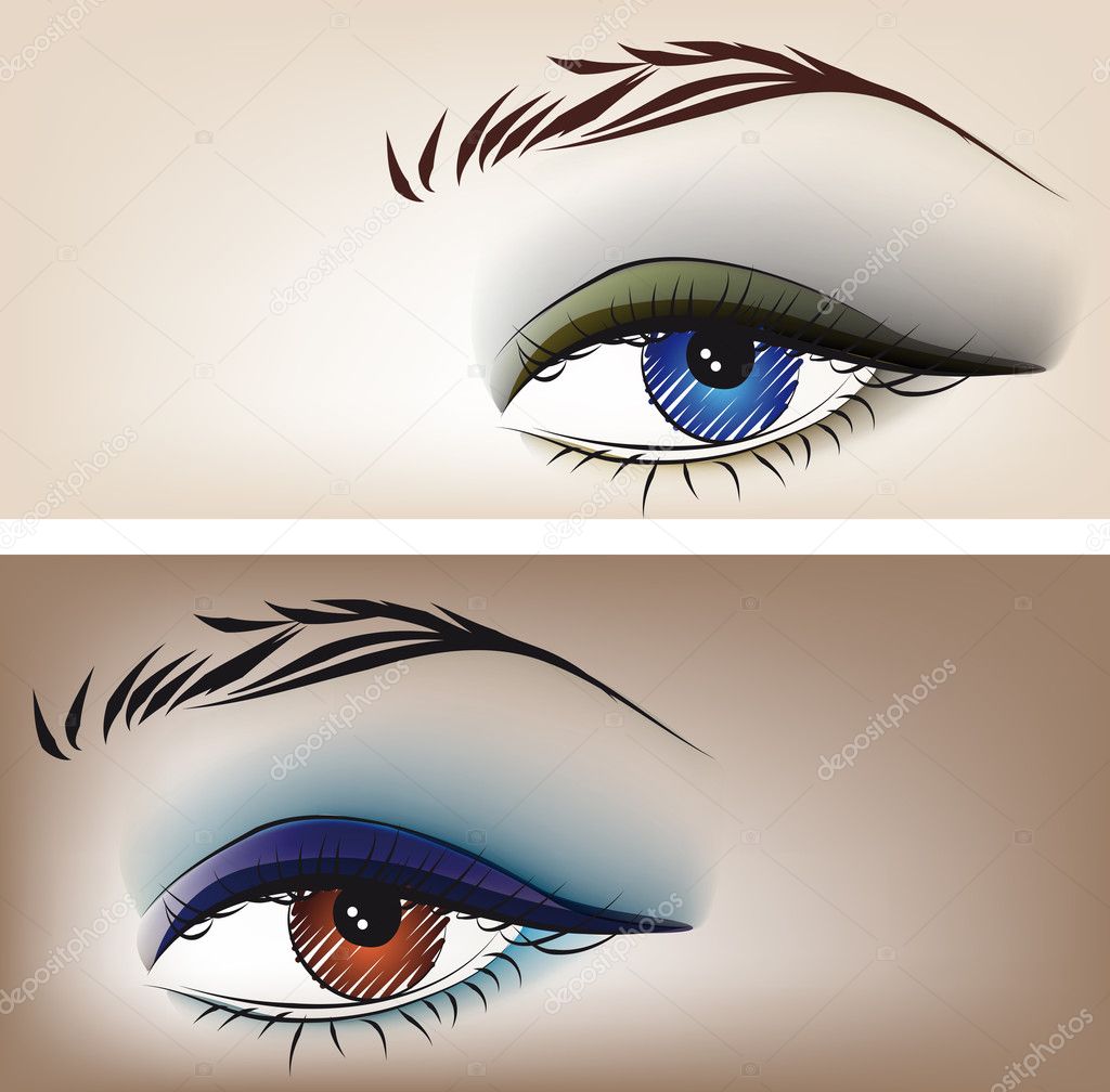 Sketch of beautiful eyes. Vector illustration