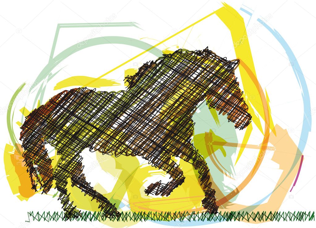 Abstract Stallion. Vector illustration