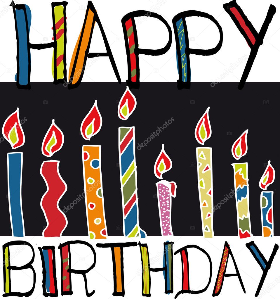 Happy birthday candles. vector illustration