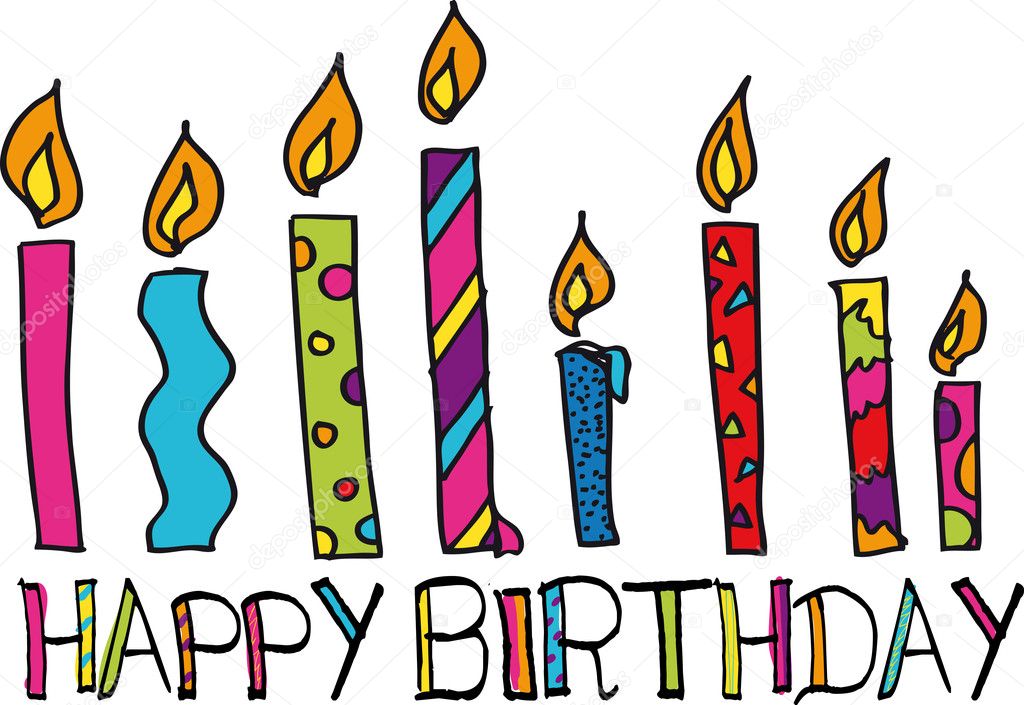 Happy birthday candles. vector illustration