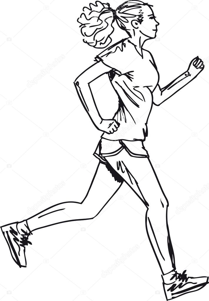 Sketch Of Female Marathon Runner Vector Illustration Vector Image By C Designfgb Vector Stock