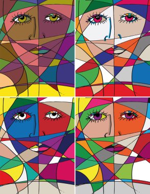 Abstract woman face. Vector illustration clipart