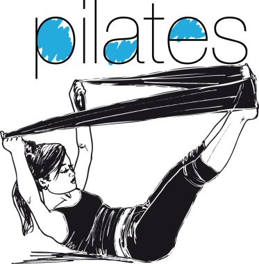pilates kadın kauçuk direniş band fitness spor spor kroki
