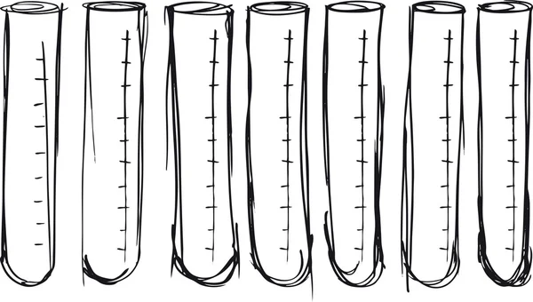 Skizze des Reagenzglases. Vektorillustration — Stockvektor