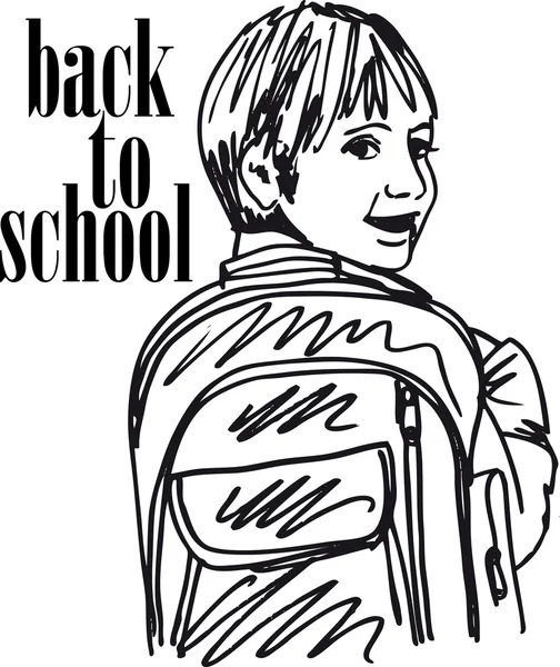 stock vector Sketch of School kid smiling. Vector illustration