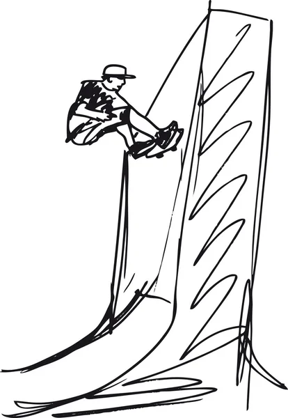 Skizze eines Skateboard-Jungen. Vektorillustration — Stockvektor