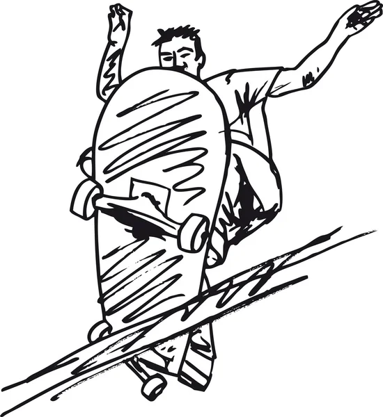 Náčrt skateboard chlapce. vektorové ilustrace — Stockový vektor