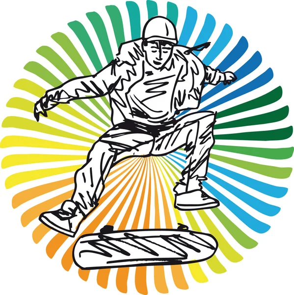 Croquis de Skateboard boy. Illustration vectorielle — Image vectorielle