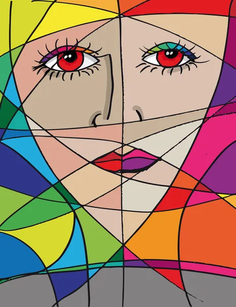 Abstrakt kvinna ansikte. vektor illustration — Stock vektor