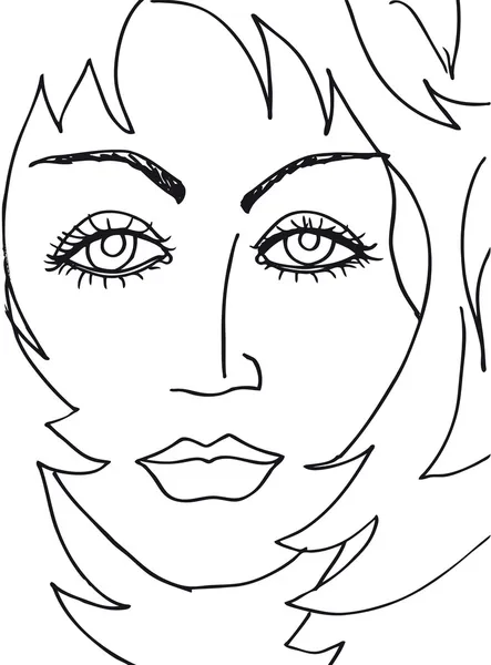 Cara de mujer abstracta. Ilustración vectorial — Vector de stock