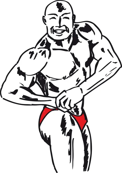 Schizzo del bodybuilder. illustrazione vettoriale — Vettoriale Stock