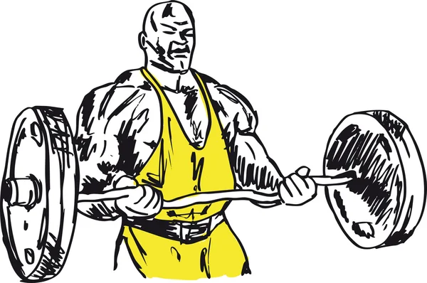 Sketch of strong man. Vector illustration — Stock Vector