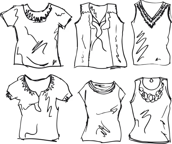 Рисунок женской футболки. векторная иллюстрация — стоковый вектор