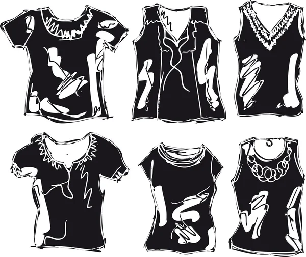 女性の t シャツのスケッチ。ベクトル イラスト — ストックベクタ