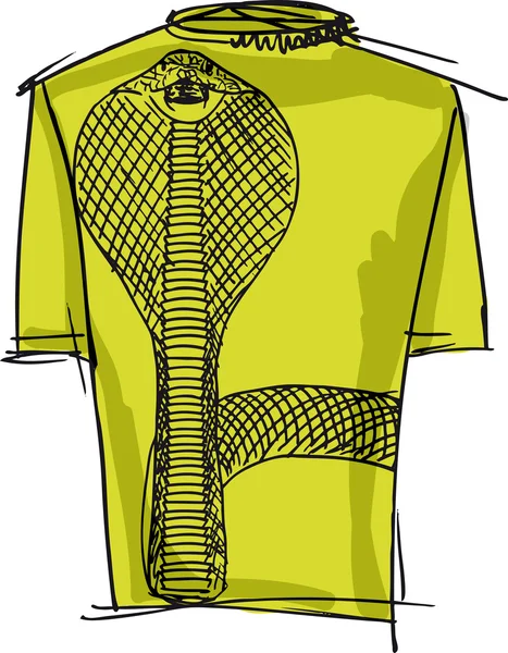 Skizze von Cobra-T-Shirt. Vektorillustration — Stockvektor