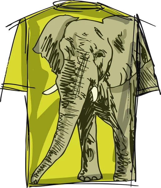 Croquis du tee éléphant. Illustration vectorielle — Image vectorielle