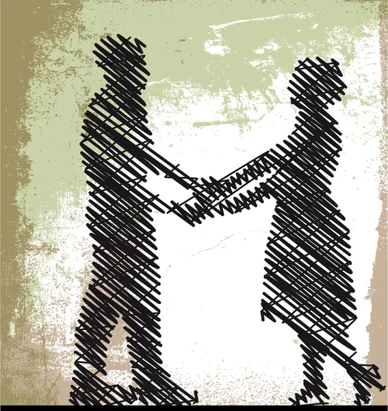 Sketsa pasangan menari. Ilustrasi vektor - Stok Vektor