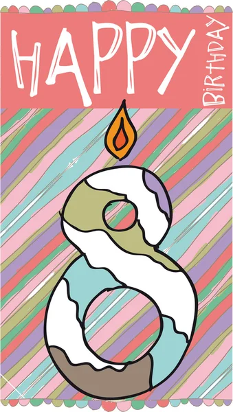Kuva numero 8 syntymäpäivä kynttilät värikäs tausta — vektorikuva