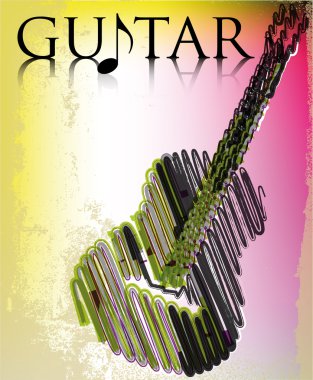 Abstract guitar. vector illustration clipart