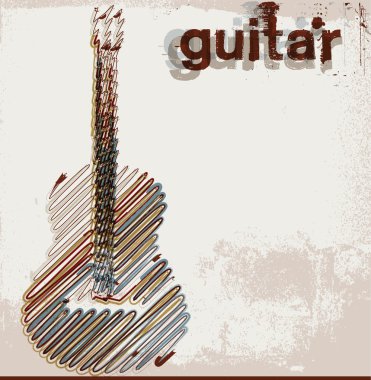 Abstract guitar. vector illustration clipart