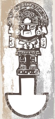 Grunge inca icon. Vector illustration clipart