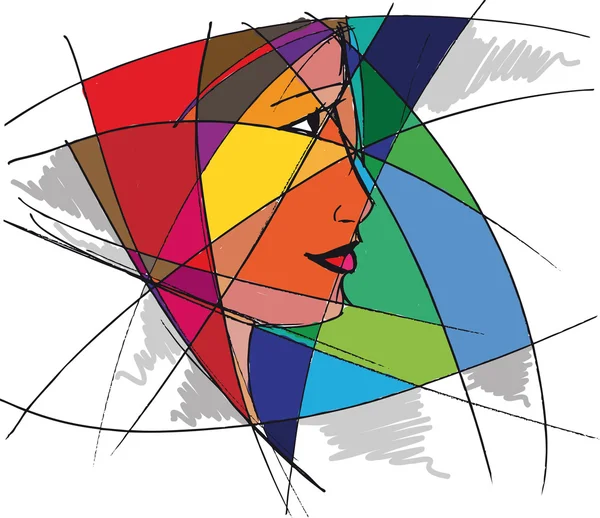 Abstract woman face. Vector illustration — Stock Vector