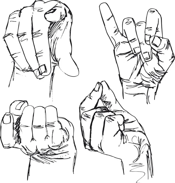 Рисунок жестов руками. векторная иллюстрация — стоковый вектор