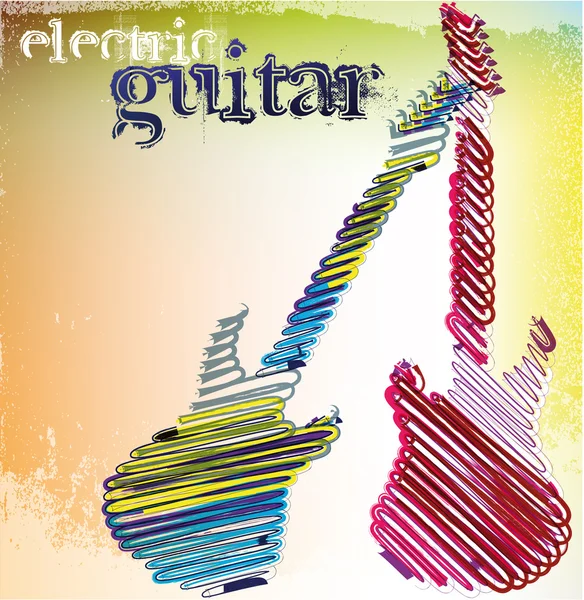 Guitarra musical abstracta. ilustración vectorial — Vector de stock