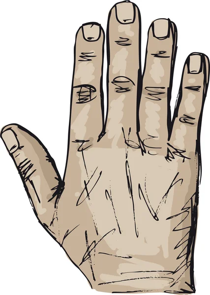 Σκίτσο του δικαίωμα και του αριστερού χεριού. εικονογράφηση φορέας — Διανυσματικό Αρχείο