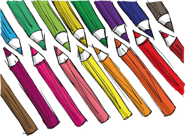 Croquis du motif des crayons. Illustration vectorielle — Image vectorielle