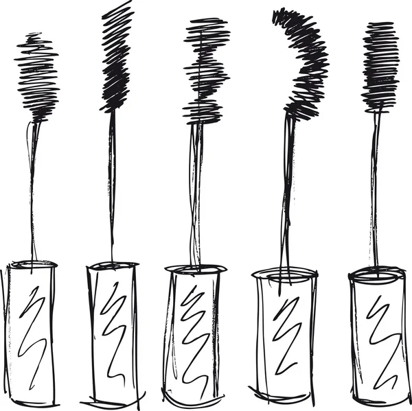 Croquis de la brosse à cils. Illustration vectorielle — Image vectorielle