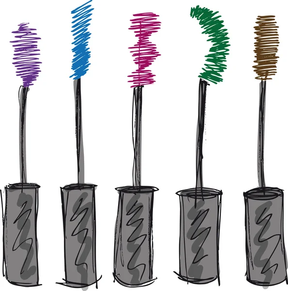 Sketch of Eyelash brush. Vector illustration — Stock Vector