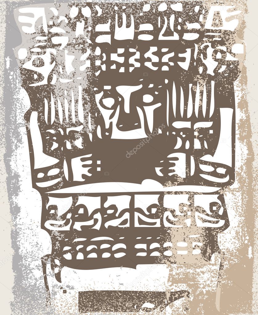 Grunge inca icon. Vector illustration