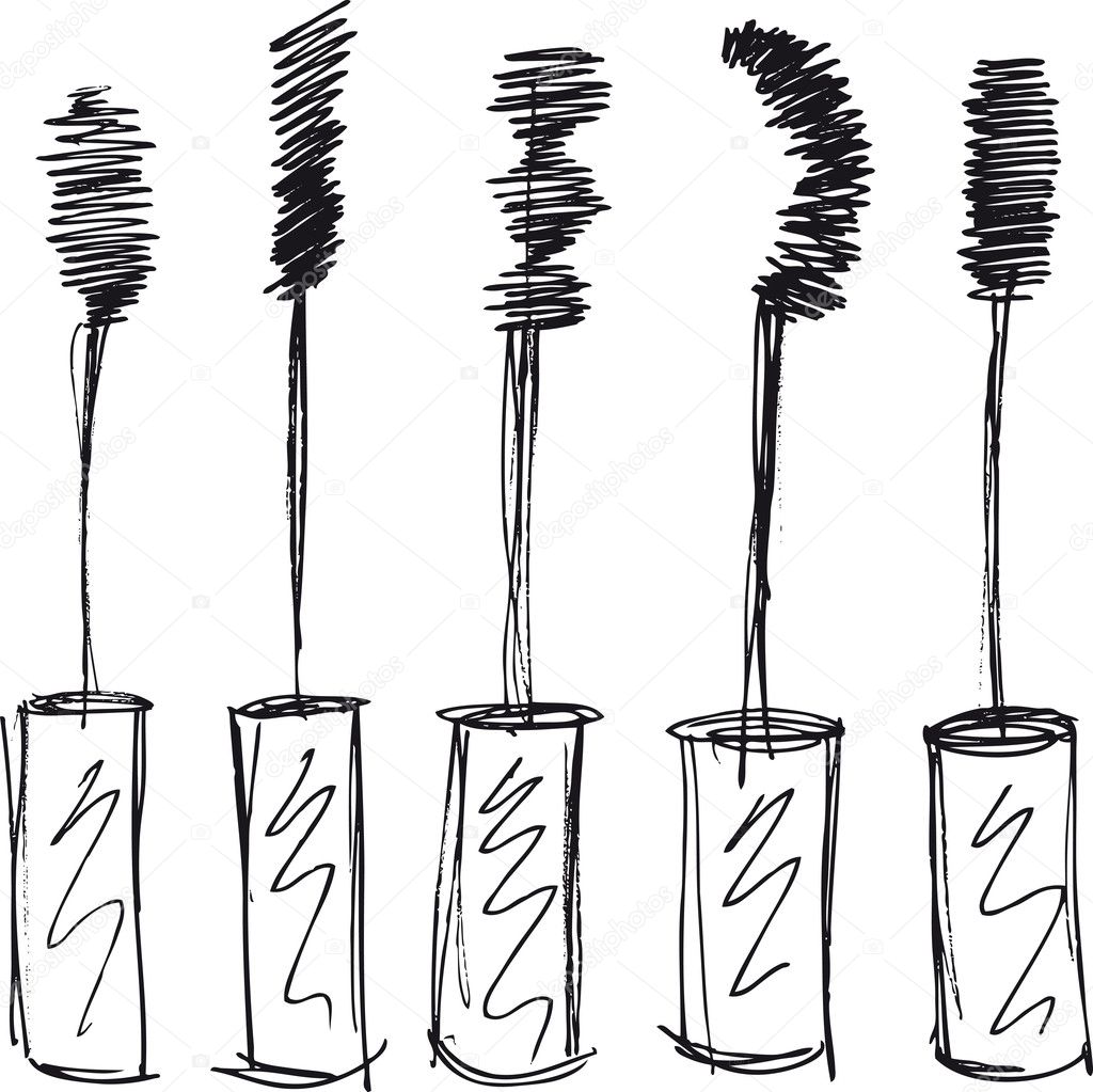Sketch of Eyelash brush. Vector illustration