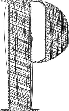 el draw yazı tipi. vektör çizim