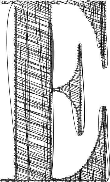 Hand Rita typsnitt. vektor illustration — Stock vektor
