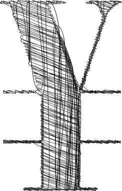 el draw yazı tipi. vektör çizim