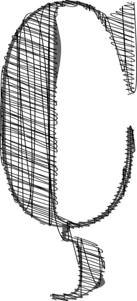 Hand Rita typsnitt. vektor illustration — Stock vektor