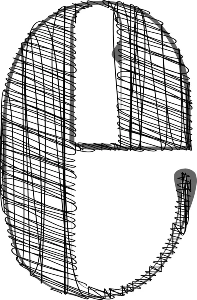Illustrazione del carattere disegnato a mano . — Vettoriale Stock