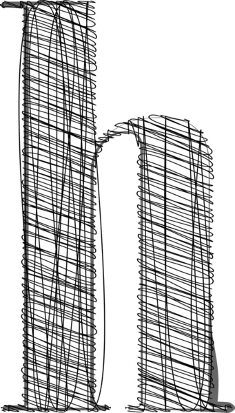 Hand Rita typsnitt illustration. — Stock vektor