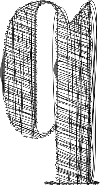 Illustrazione del carattere disegnato a mano . — Vettoriale Stock