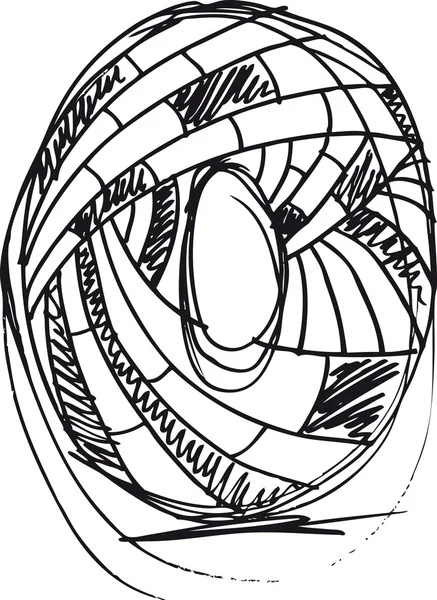 Lettera astratta disegnata a mano — Vettoriale Stock