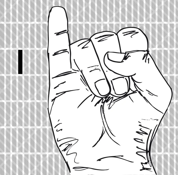 Рисунок жестов Жесты рук, письмо I . — стоковый вектор