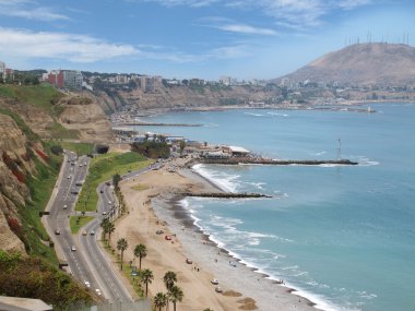 Yeşil sahil plaj miraflores, lima peru vurdu.