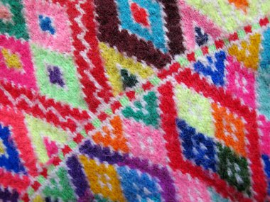 Perulu el yapımı yün kumaş