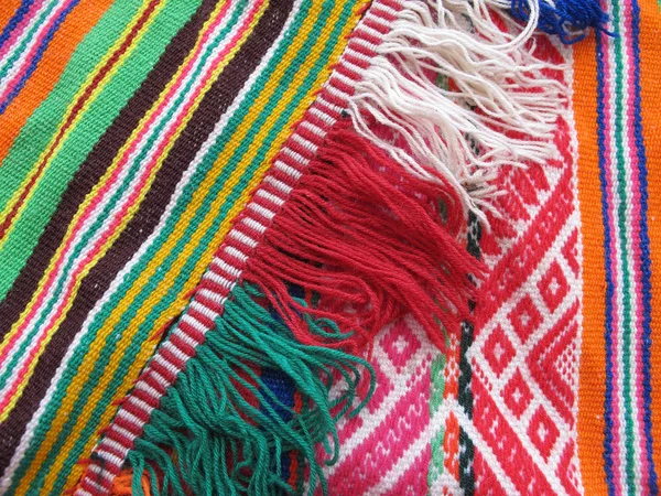 Peruaanse handgemaakte wollen stof — Stockfoto