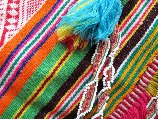 Perulu el yapımı yün kumaş — Stok fotoğraf